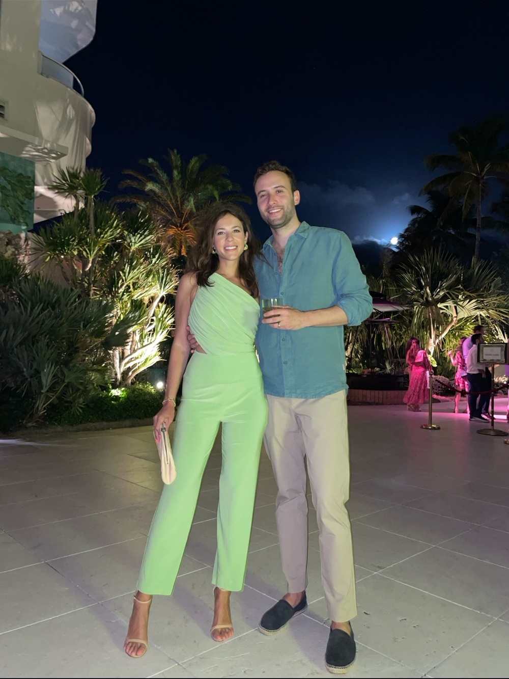 Norma Kamali One-Shoulder Lime Green Top and Pants